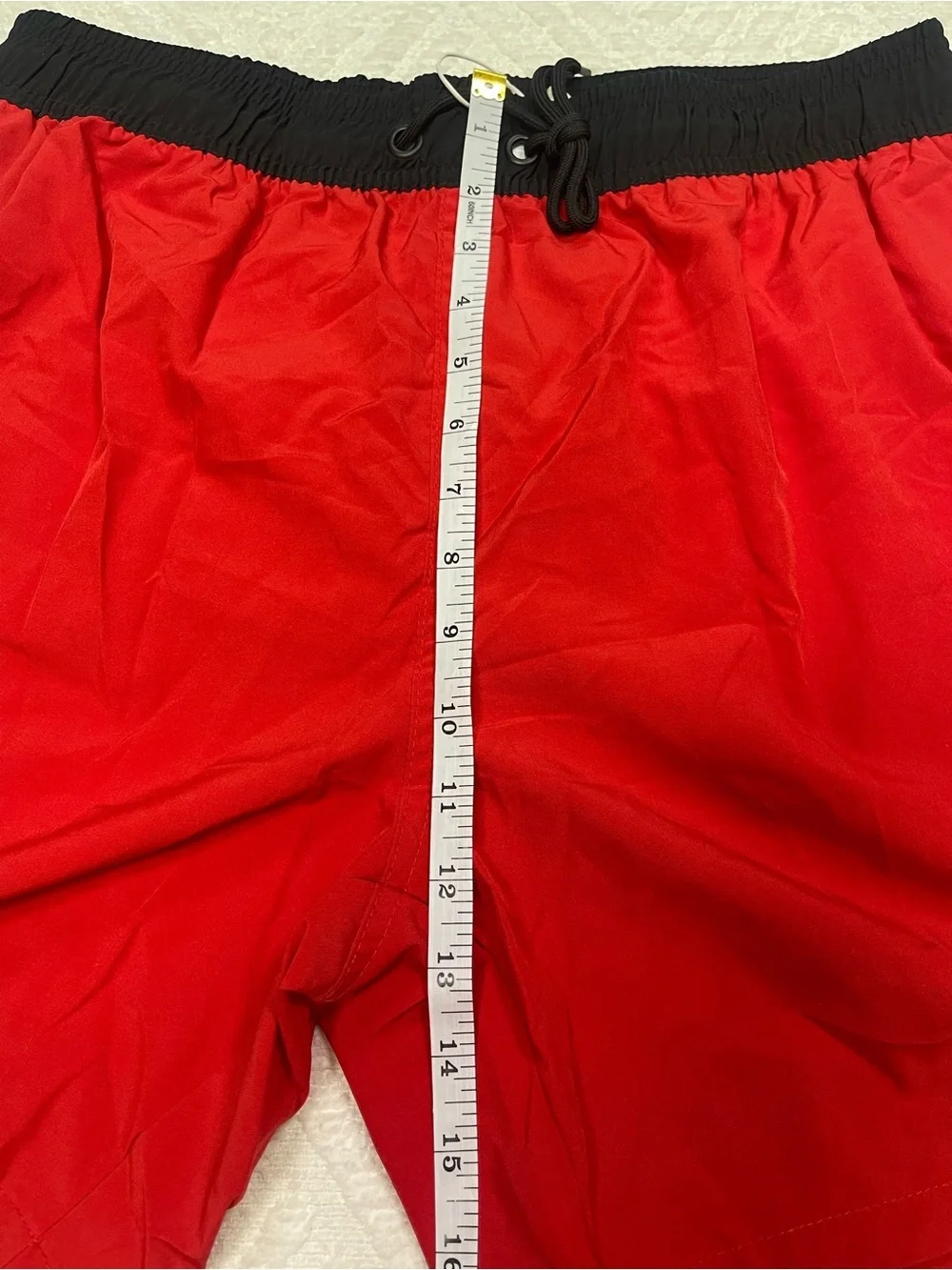 Arcweg Men's Red Swim Shorts Mesh Lined Zipper Pocket Size M